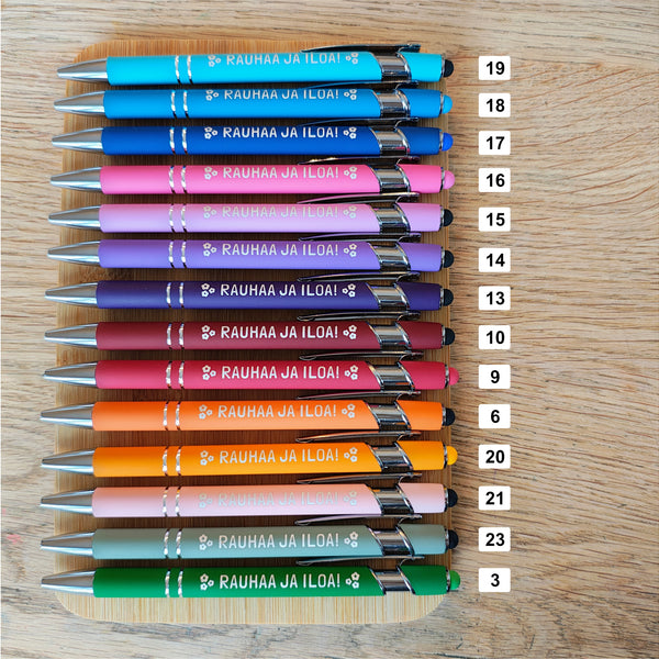 Kuulakärkikynä "Rauhaa ja iloa!"