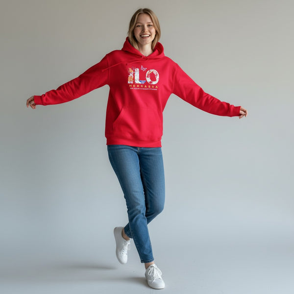 Huppari "Ilo Herrassa" - Punainen, XL-koko
