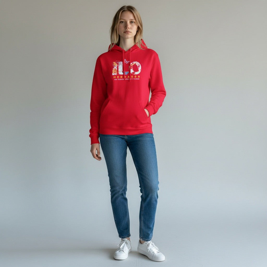 Huppari "Ilo Herrassa" - Punainen, XL-koko