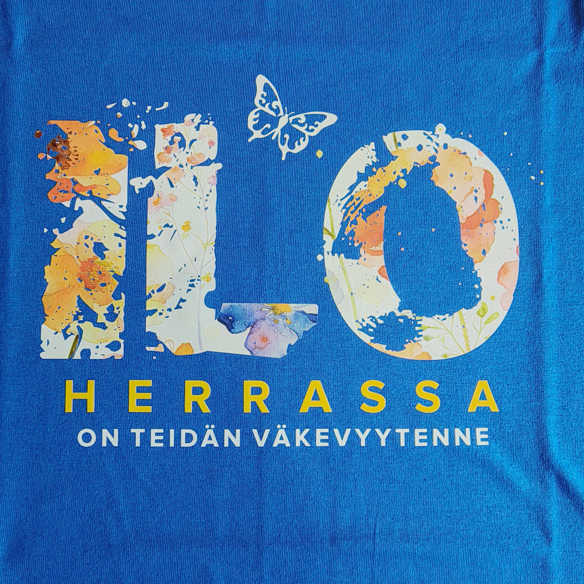 T-paita "Ilo Herrassa" (Sininen, M-koko) - OUTLET
