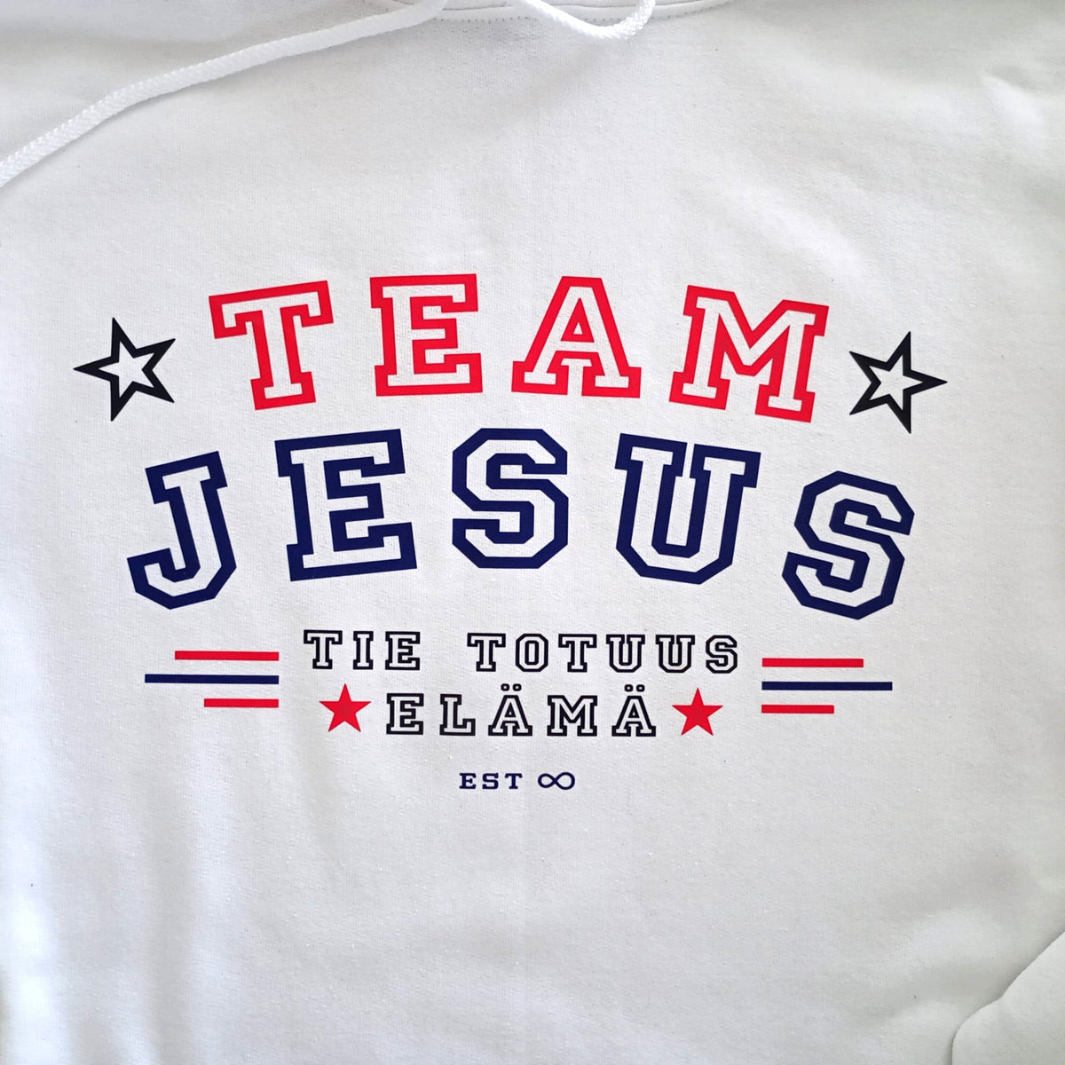 Huppari "Team Jesus" - Valkoinen, L-koko