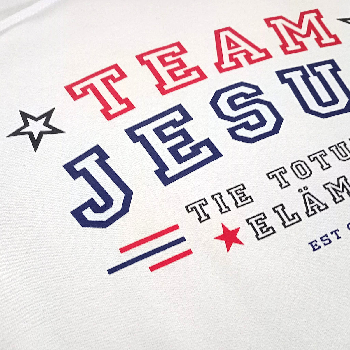 Huppari "Team Jesus" - Valkoinen, L-koko