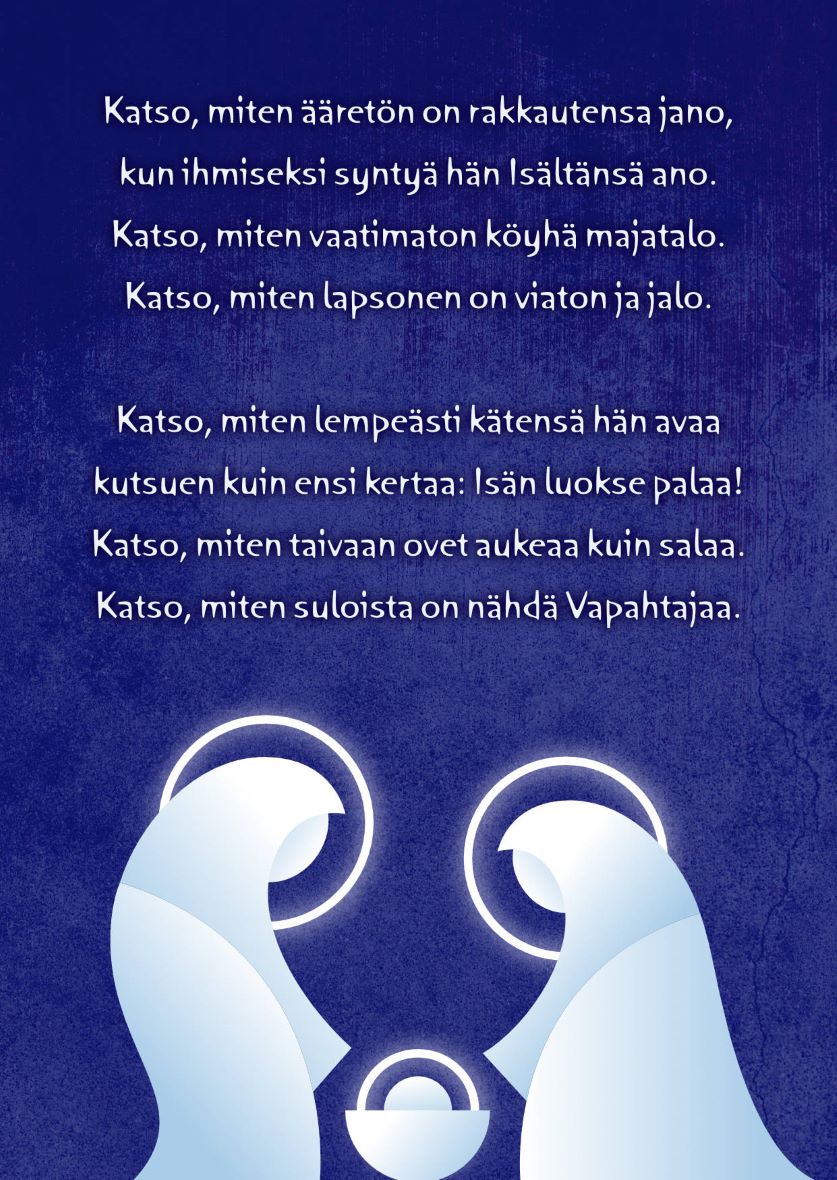 Joulukortti “Katso, miten ääretön on…”