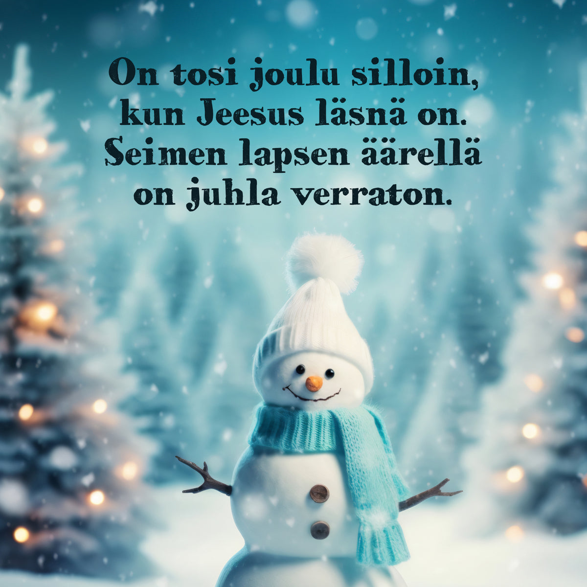 Joulukortti “On tosi joulu silloin..."