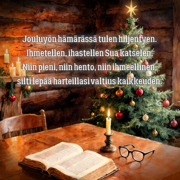 Joulukortti "Jouluyön hämärässä"