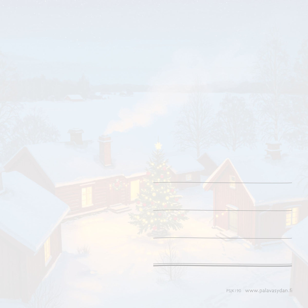 Joulukortti "Juuri sinne missä taakat"