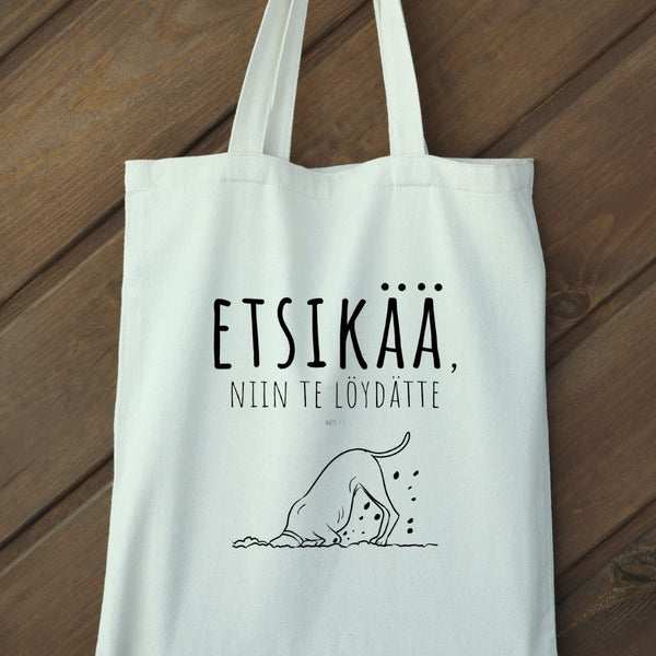 Kangaskassi "Etsikää, niin te löydätte"